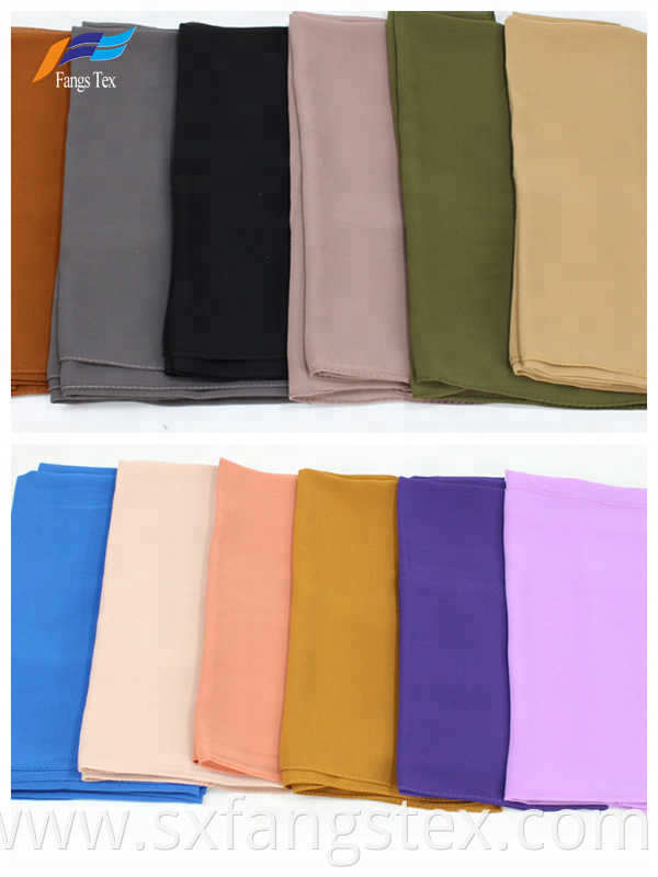 Muslim Women Polyester Dyed Plain Scarf Shawl Hijab 2